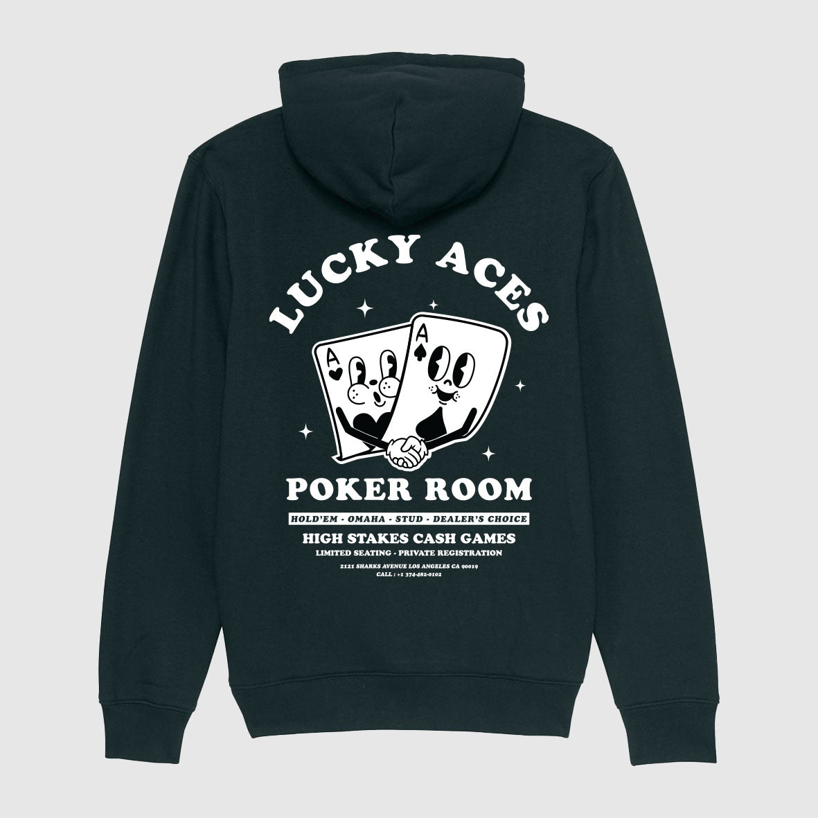 Hoodie Lucky-aces - Noir