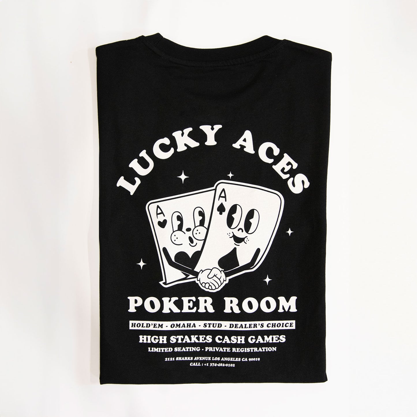 T-shirt Lucky Aces - Noir