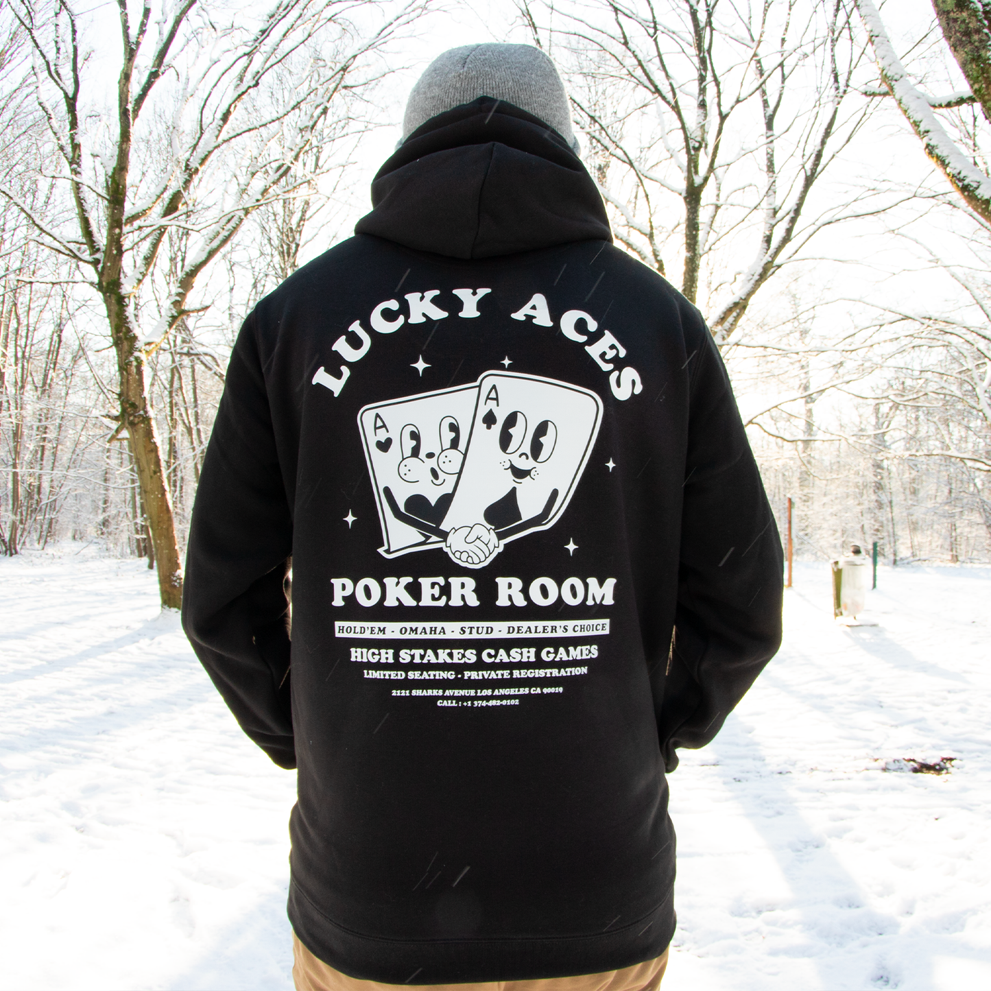 Hoodie Lucky-aces - Noir