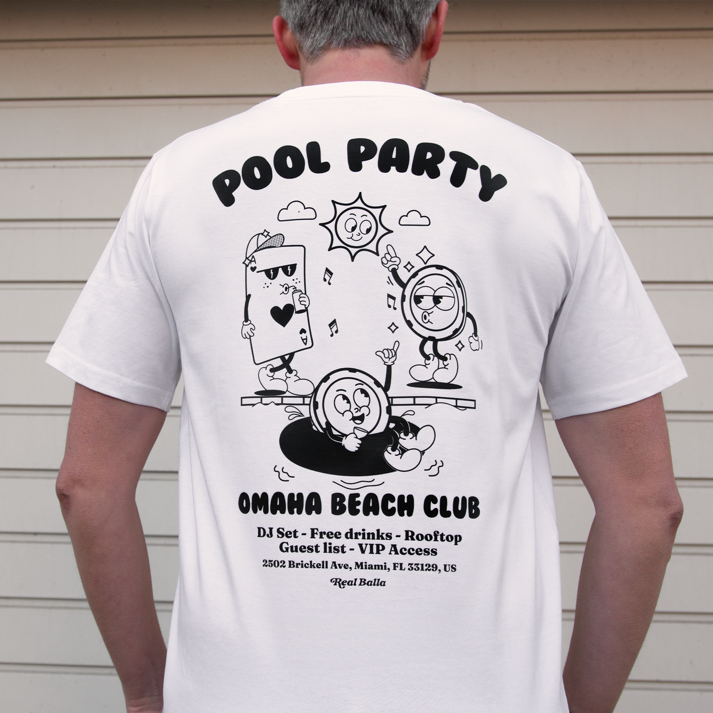 T-shirt Pool Party - Blanc