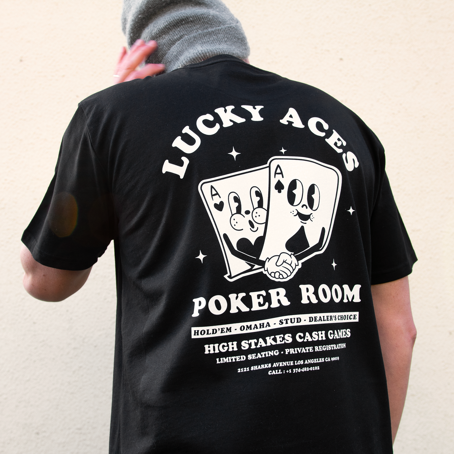 T-shirt Lucky Aces - Noir
